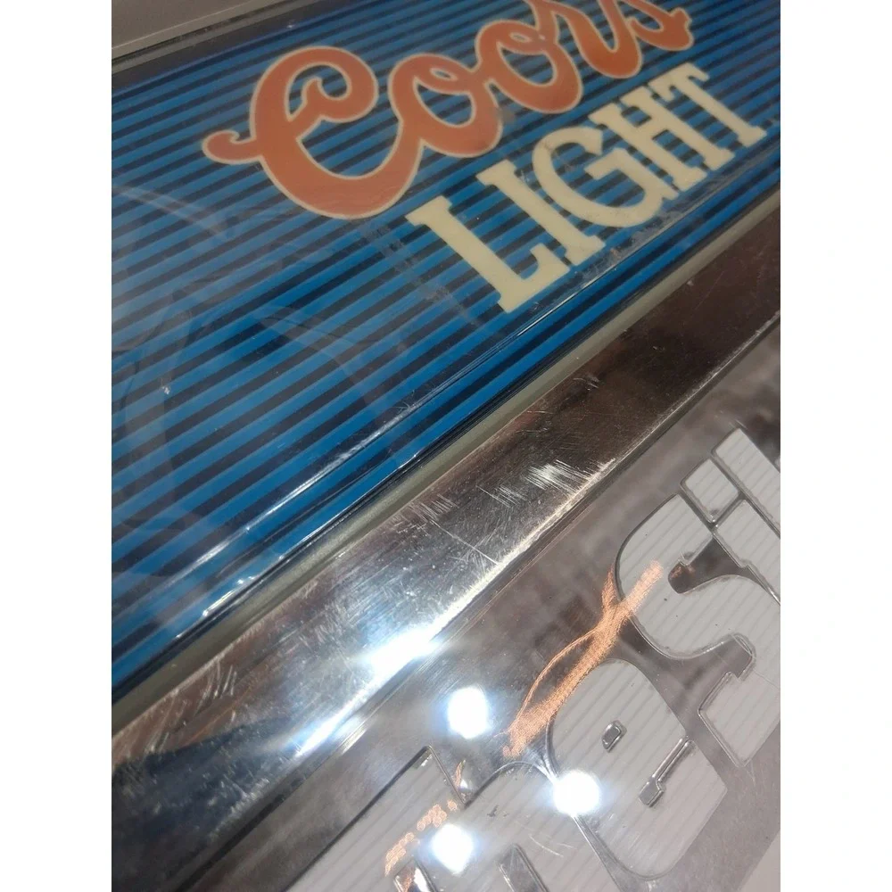 Vintage 1991 Coors Light Beer Silver Bullet Edgelit Lighted Sign On Tap Version